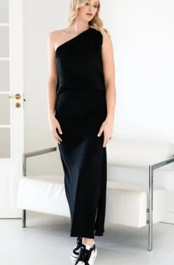 Ahlvar Gallery - Hana Long Silk Skirt Black