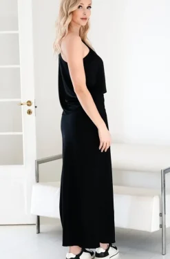 Ahlvar Gallery - Hana Long Silk Skirt Black