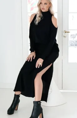 Ahlvar Gallery - Hana Long Silk Skirt Black