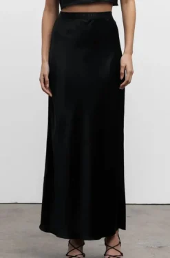 Ahlvar Gallery - Hana Long Logo Skirt Black
