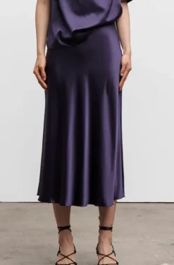 Ahlvar Gallery - Hana Satin Skirt - Plum