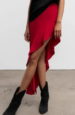 Ahlvar Gallery - Hida frill Skirt - Red