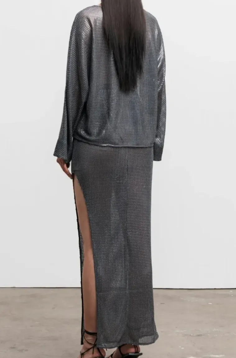 Ahlvar Gallery - Hilda Sequin Skirt - Dark Grey