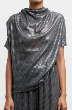 Ahlvar Gallery - Milly Sequin Top - Dark Grey