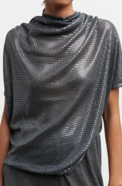 Ahlvar Gallery - Milly Sequin Top - Dark Grey