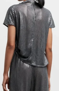 Ahlvar Gallery - Milly Sequin Top - Dark Grey
