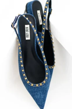 Bibi Lou - Denim flat shoe with studs