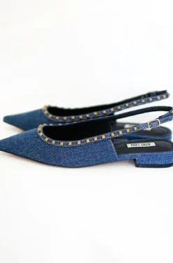 Bibi Lou - Denim flat shoe with studs