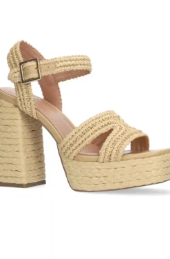 Bibi Lou - Platå Sandal - Rafia Beige