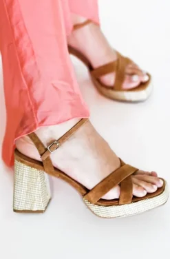 Bibi Lou - Platå Sandalett - Brown Suede