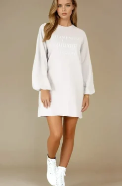 Blond Hour - Champagne Sweatshirt Dress - Sand