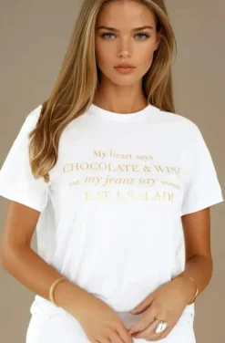 Blond Hour - Chocolate and Wine Tshirt - White Gold