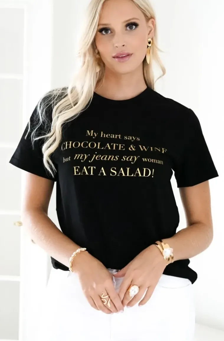 Blond Hour - Chocolate and Wine Tshirt - Black Gold