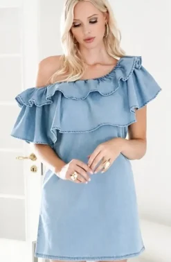 Blond Hour - Desire Offshoulder Dress - Denim Blue