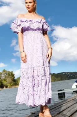 Blond Hour - Formentera Maxidress Offshoulder - Lavender