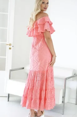 Blond Hour - Formentera Maxi Dress Broderie Angalise - Coral