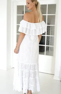 Blond Hour - Formentera Offshoulder Maxidress - White