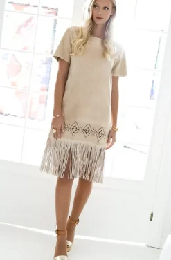 Blond Hour - Mexico Fringe Dress - Sand