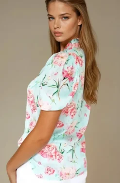 Blond Hour - Mizzle Blouse - Pink Flower