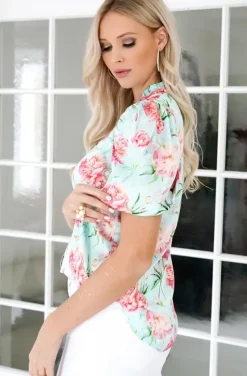 Blond Hour - Mizzle Blouse - Pink Flower