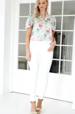 Blond Hour - Mizzle Blouse - Pink Flower