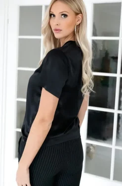 Blond Hour - Perfect Shiny Roundneck Top - Black
