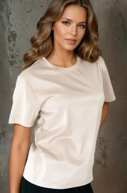 Blond Hour - Perfect Shiny Roundneck Top - Champagne