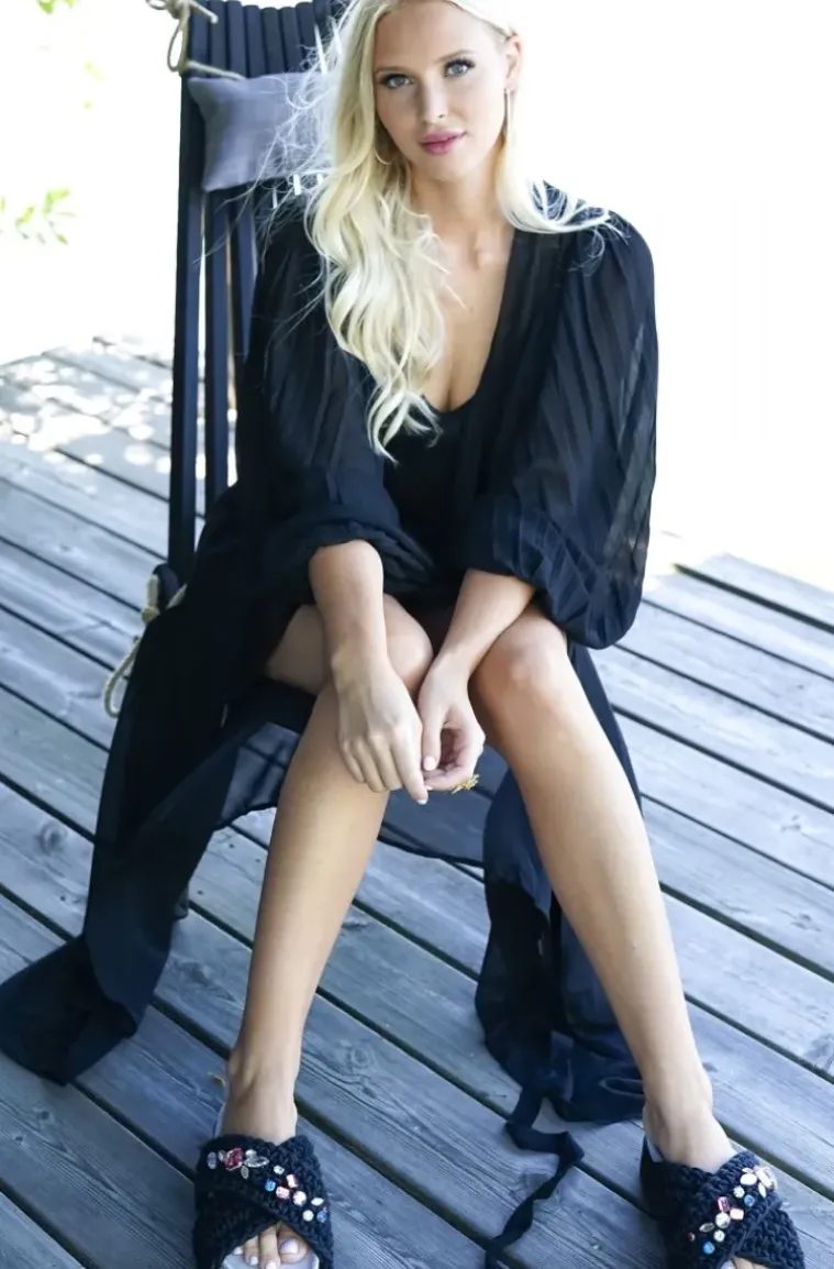 Blond Hour - Riviera Maxi Wrap Dress - Black