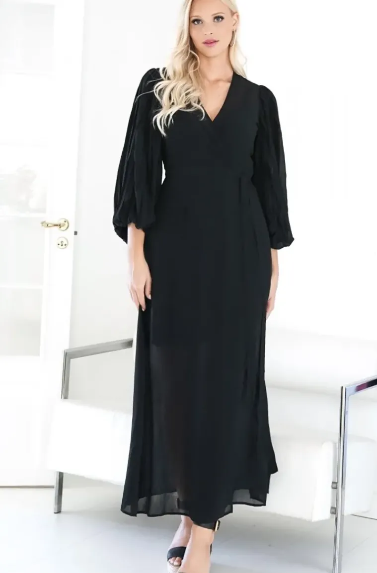 Blond Hour - Riviera Maxi Wrap Dress - Black