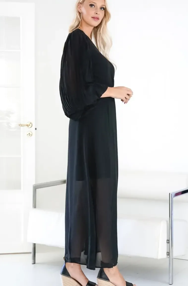 Blond Hour - Riviera Maxi Wrap Dress - Black
