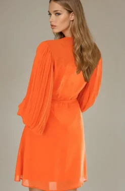 Blond Hour - Riviera Short Wrap Dress - Orange
