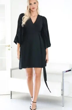 Blond Hour - Riviera Short Wrap Dress - Black