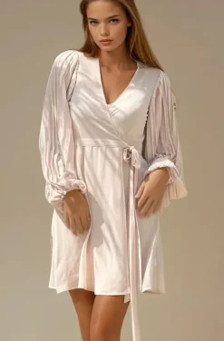 Blond Hour - Riviera Short Wrap Dress - Sand
