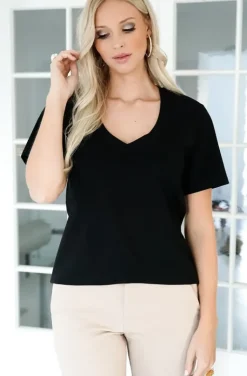 Blond Hour - The perfect v-neck tshirt - Black