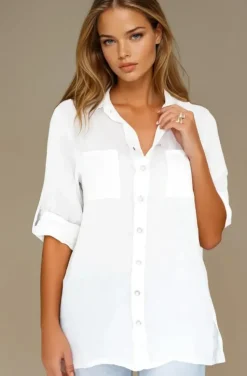 Blond Hour - Time Linen shirt - White