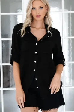 Blond Hour - Time Linen shirt - Black