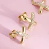 Carolina Gynning Jewelry - Cross My Heart Earrings Goldplated