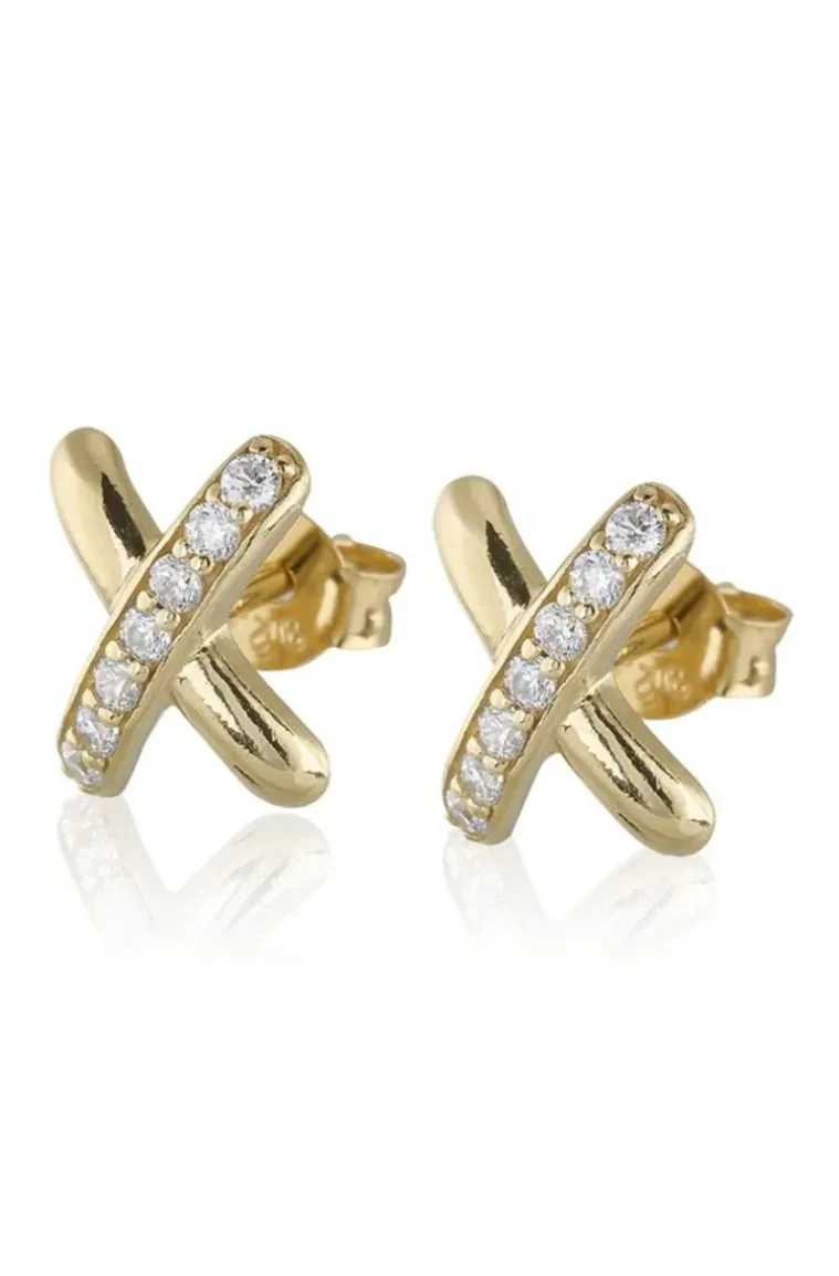 Carolina Gynning Jewelry - Cross My Heart Earrings Goldplated