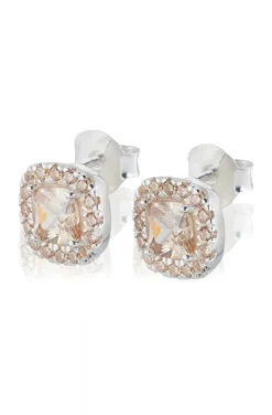 Carolina Gynning Jewelry - Glamorous Stud Earrings Silver Champagne