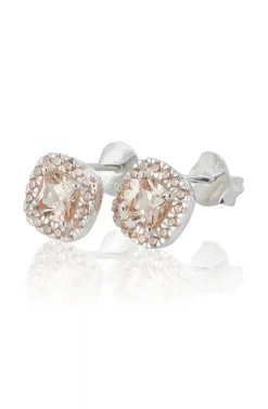 Carolina Gynning Jewelry - Glamorous Stud Earrings Silver Champagne