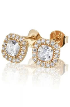 Carolina Gynning Jewelry - Glamorous Stud Earrings Goldplated Clear