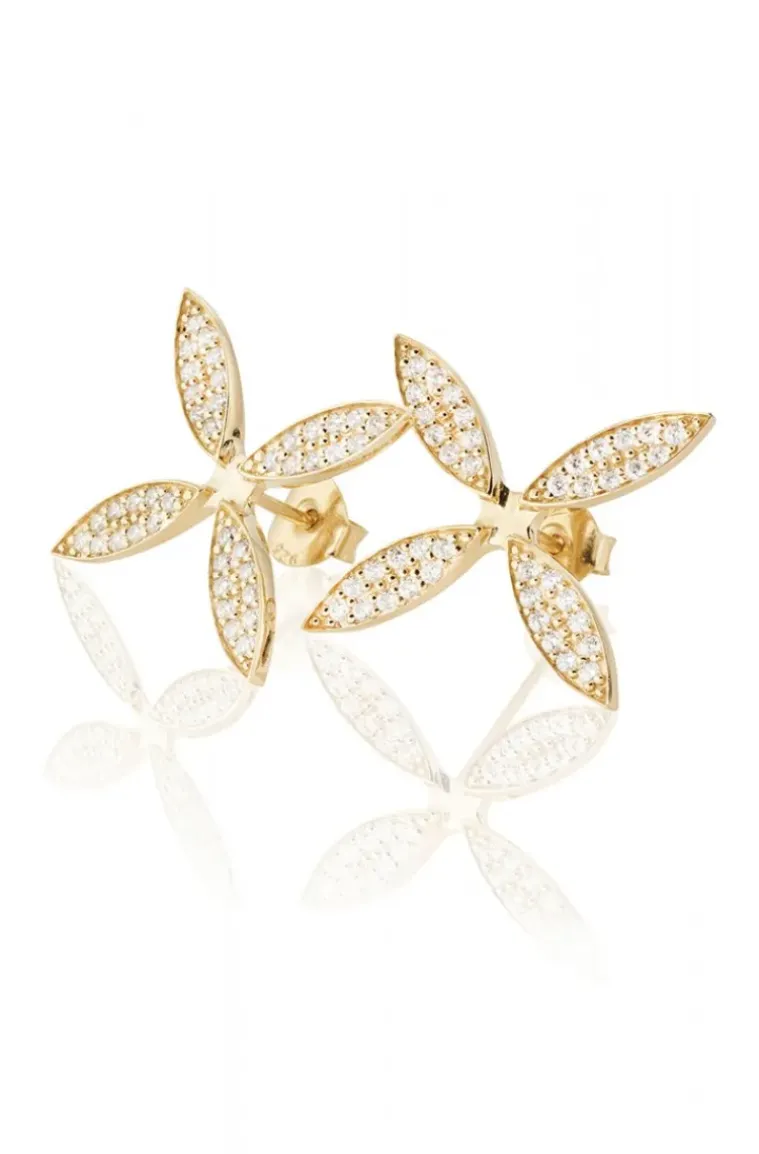 Carolina Gynning Jewelry - Sparkling Ellipse Earrings Goldplated