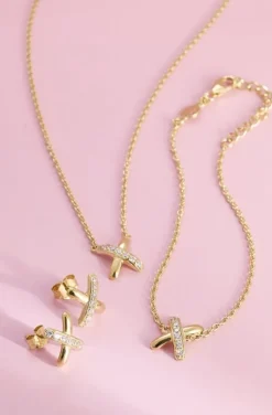 Carolina Gynning Jewelry - Cross My Heart Necklace Goldplated