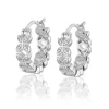 Carolina Gynning Jewelry - Sparkling Ellipse Mini Creol Earrings S Silver