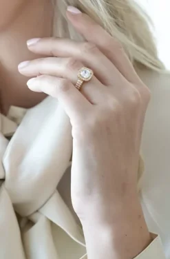 Carolina Gynning Jewelry - Glamorous Ring Goldplated Clear