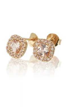 Carolina Gynning Jewelry - Glamorous Stud Earrings Goldplated Champagne
