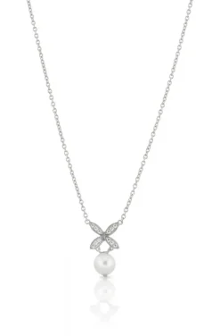 Carolina Gynning Jewelry - Ellipse Mini Pearl Necklace Silver