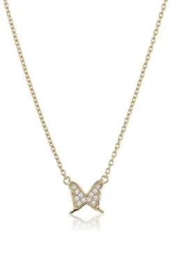 Carolina Gynning Jewelry - Petite Papillion Sparkling Necklace Goldplated