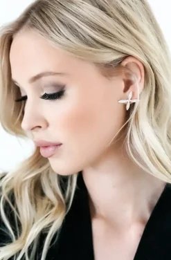 Carolina Gynning Jewelry - Sparkling Ellipse Earrings Silver