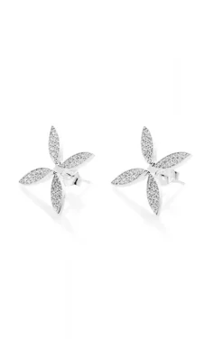 Carolina Gynning Jewelry - Sparkling Ellipse Earrings Silver